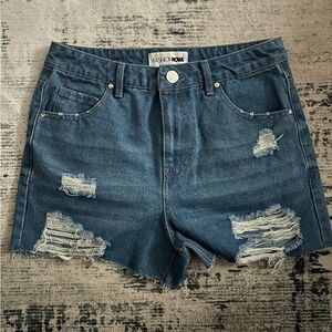 Fashion Nova Distressed Blue Jean Shorts